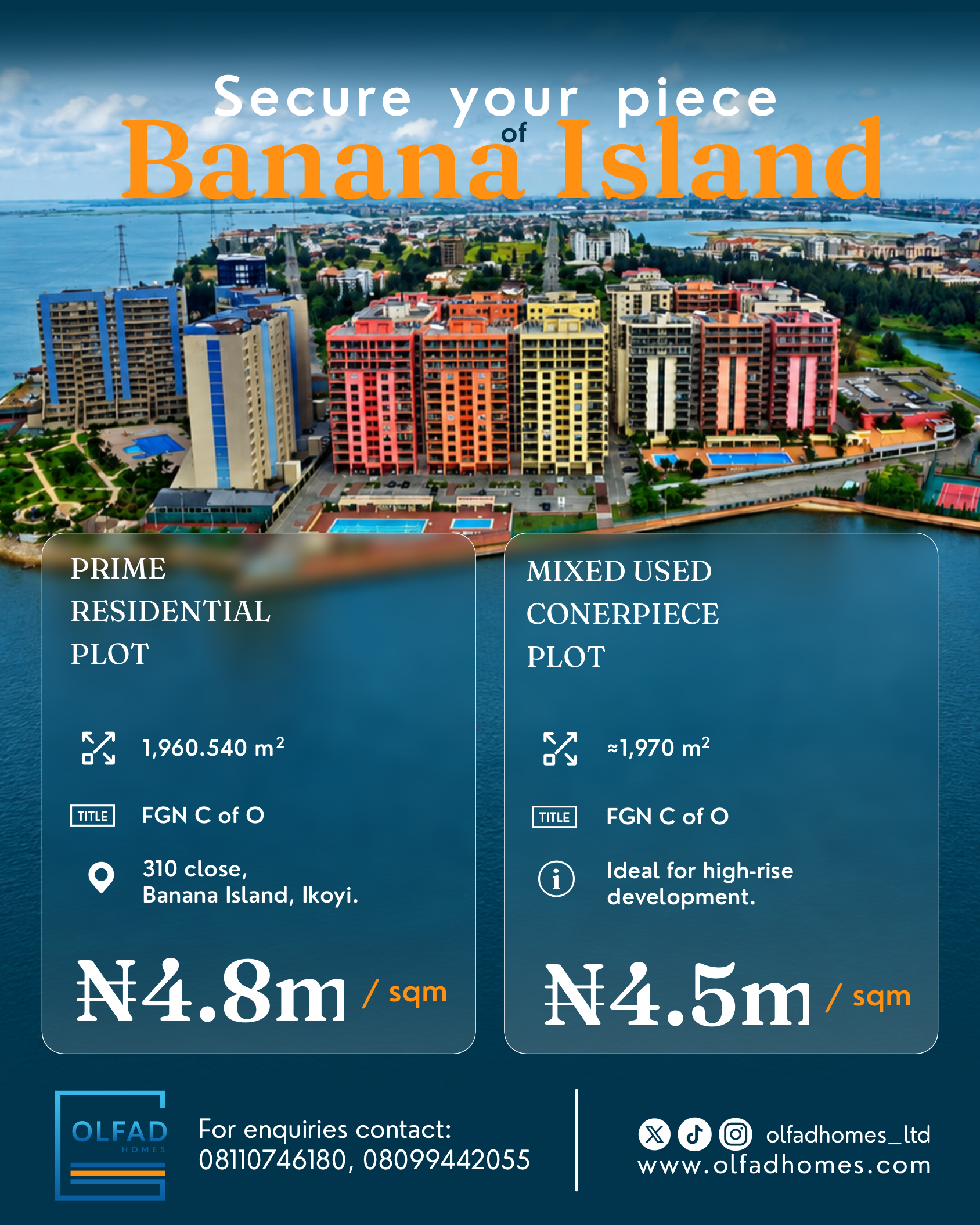 Banana Island Land Listing Flyer